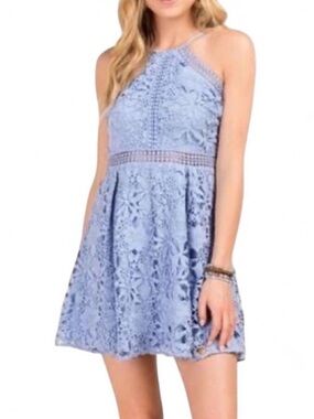 Francesca's Collections A-line mini dress in periwinkle blue.